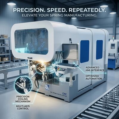 CNC Control Spring Bending Machine 12 Axis With Flexible Safety Cutter