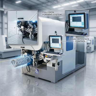 CNC Control Spring Bending Machine 12 Axis With Flexible Safety Cutter