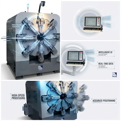 Camless 14 Axes CNC Spring Making Coiling Machine With Wire Rotary Former