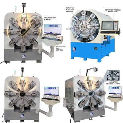Camless 14 Axes CNC Spring Making Coiling Machine With Wire Rotary Former