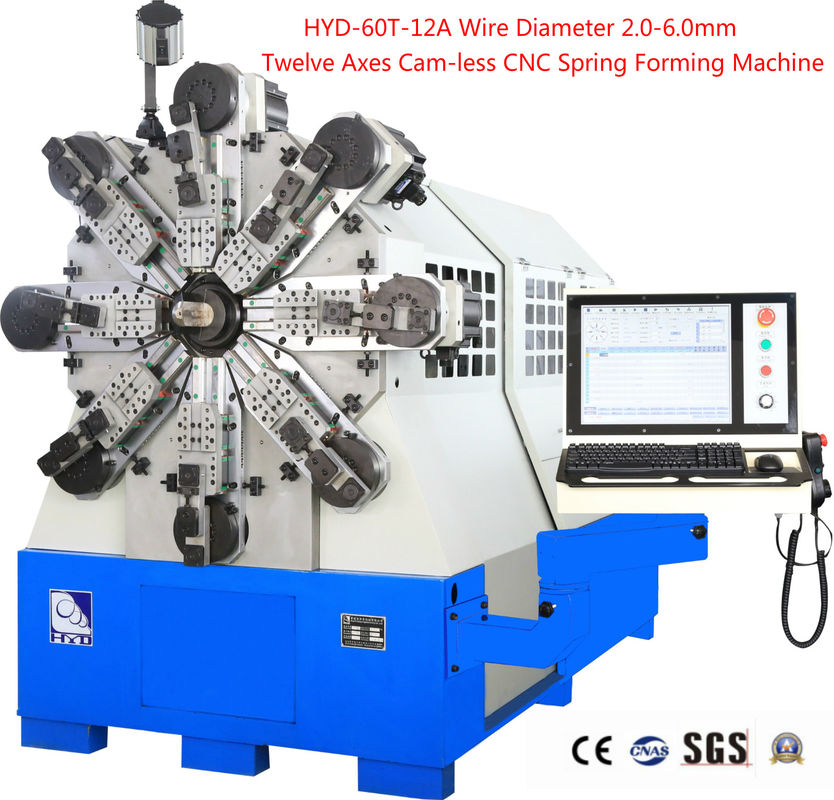 12 Axes Camless CNC Wire Spring Machine 2-6mm With Japan Motor
